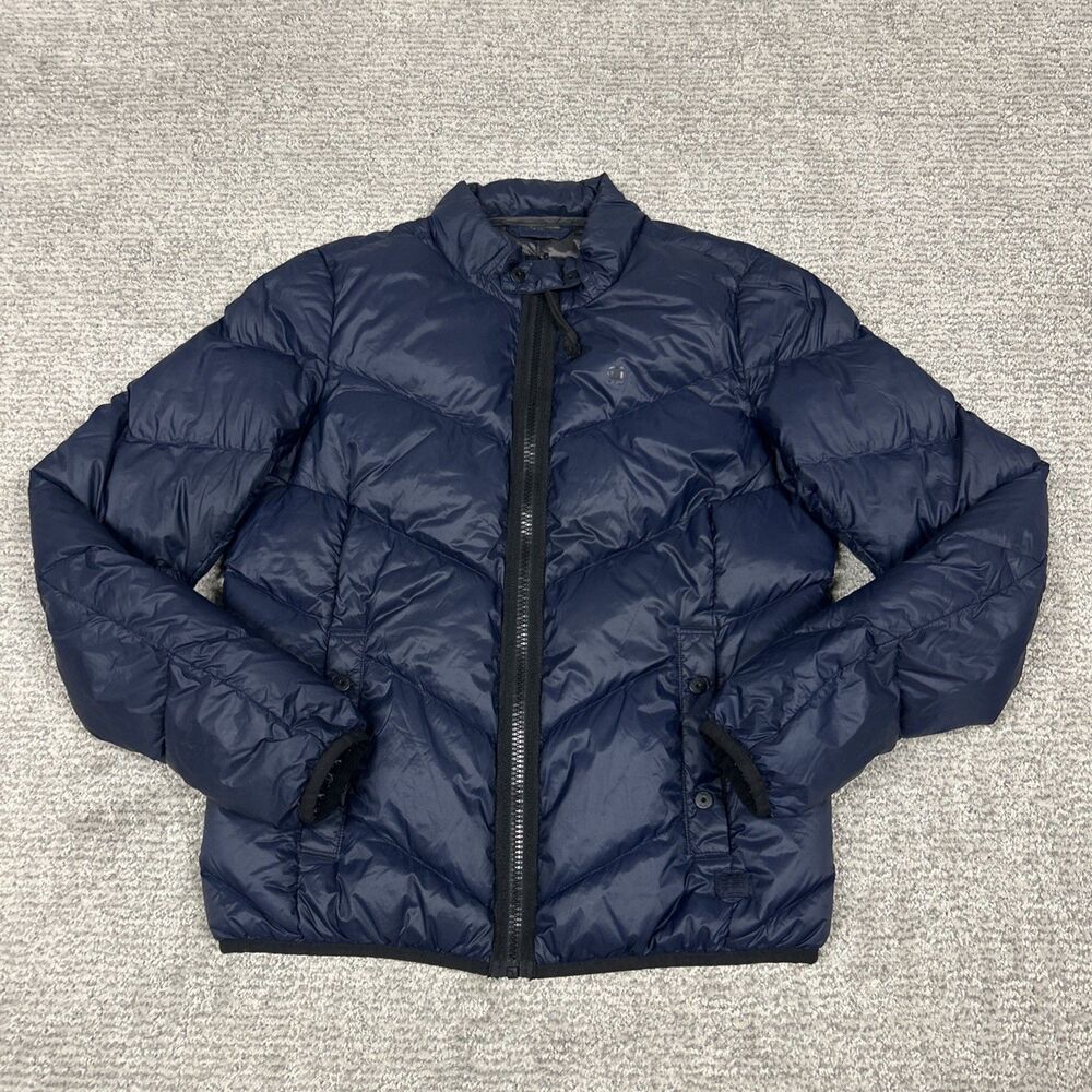 G-Star RAW Jacket Womens Medium Alaska Down Puffer Full Zip Quilted Navy Coat